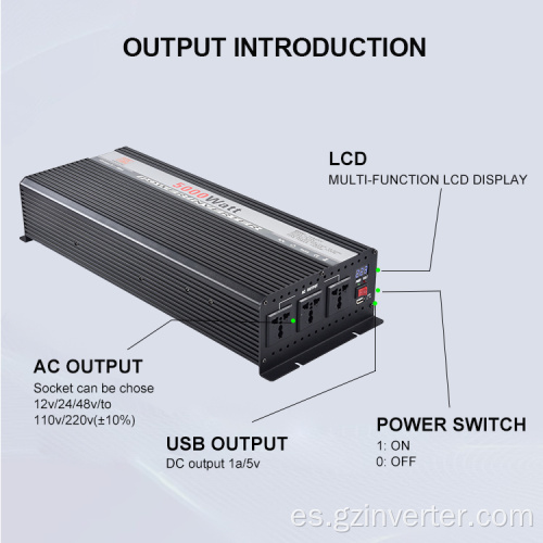 Inverter sineño modificado de 5000W DC a CA Converter